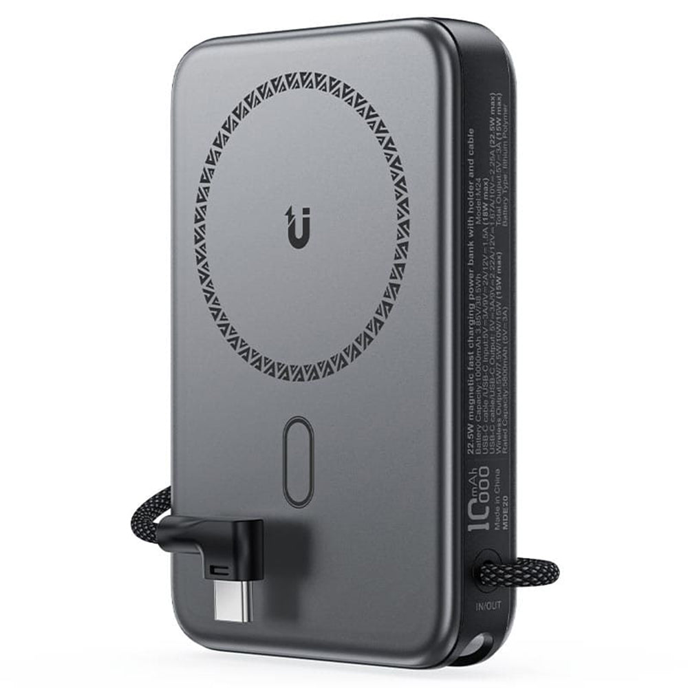 Bezdrátová externí baterie Acefast M24, 10000mAh, 22.5W, PD + FQI, 1 x QI - 2 x USB-C, šedá