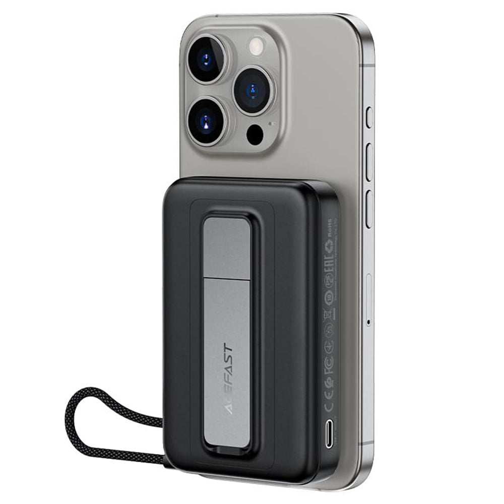 Bezdrátová externí baterie Acefast M24, 10000mAh, 22.5W, PD + FQI, 1 x QI - 2 x USB-C, šedá