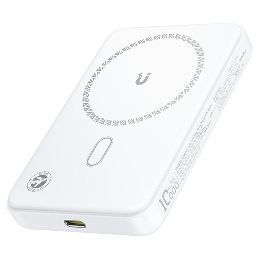 Bezdrátová externí baterie Acefast M26, 10000mAh, 20W, PD + FQI, 1 x QI - 1 x USB-C, Bílá