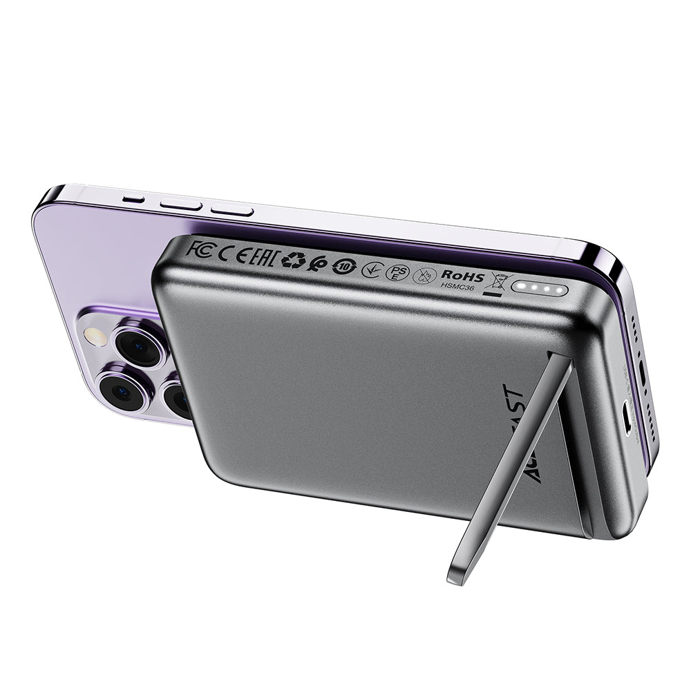Bezdrátová externí baterie Acefast M6, 10000mAh, 20W, PD + FQI, 1 x QI - 1 x USB-C, černá