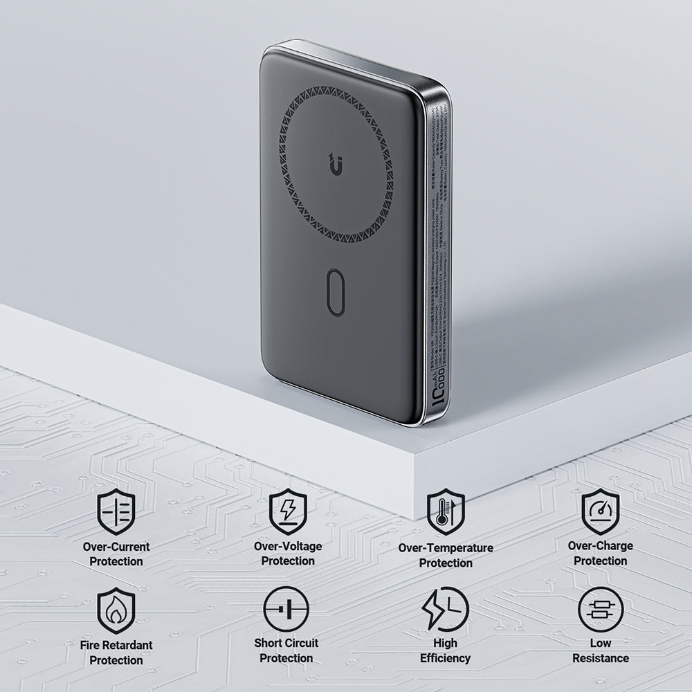 Bezdrátová externí baterie Acefast M6, 10000mAh, 20W, PD + FQI, 1 x QI - 1 x USB-C, černá
