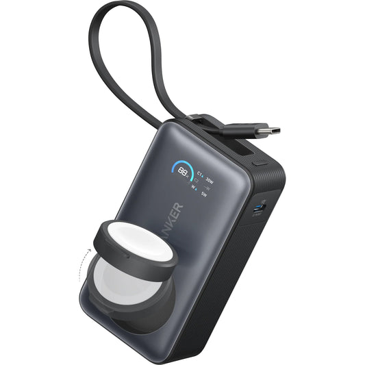 Bezdrátová externí baterie Anker MagGo, 10000mAh, 35W, PD + QI, 1 x QI - 2 x USB-C, Černá A1657H11