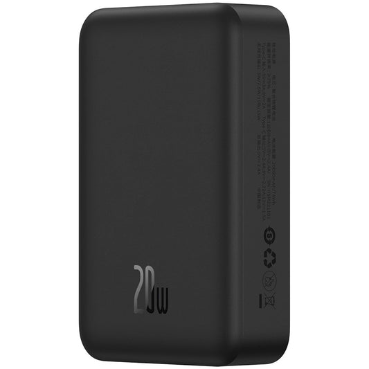 Externí bezdrátová baterie Baseus Magnetic Mini, 20000mAh, 20W, PD + FQI, 1 x QI - 1 x USB-C, Černá PPCX150001
