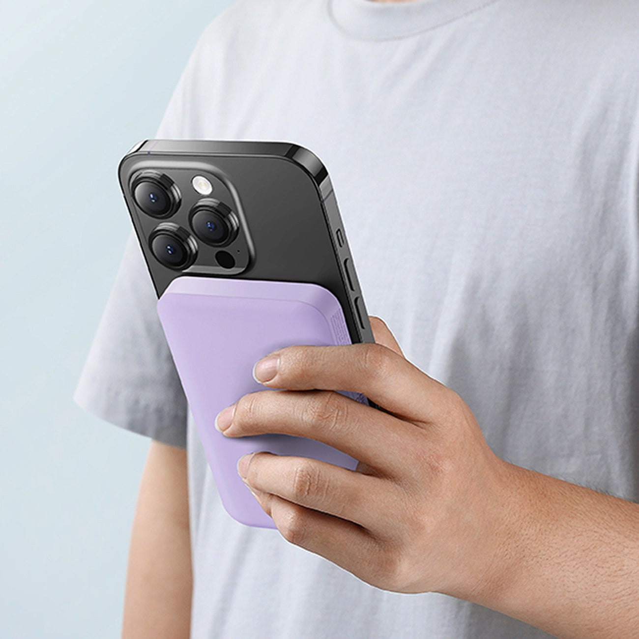 Externí bezdrátová baterie Baseus Magnetic Mini, 5000mAh, 20W, PD + FQI, 1 x QI - 1 x USB-C, Fialová P10022107513