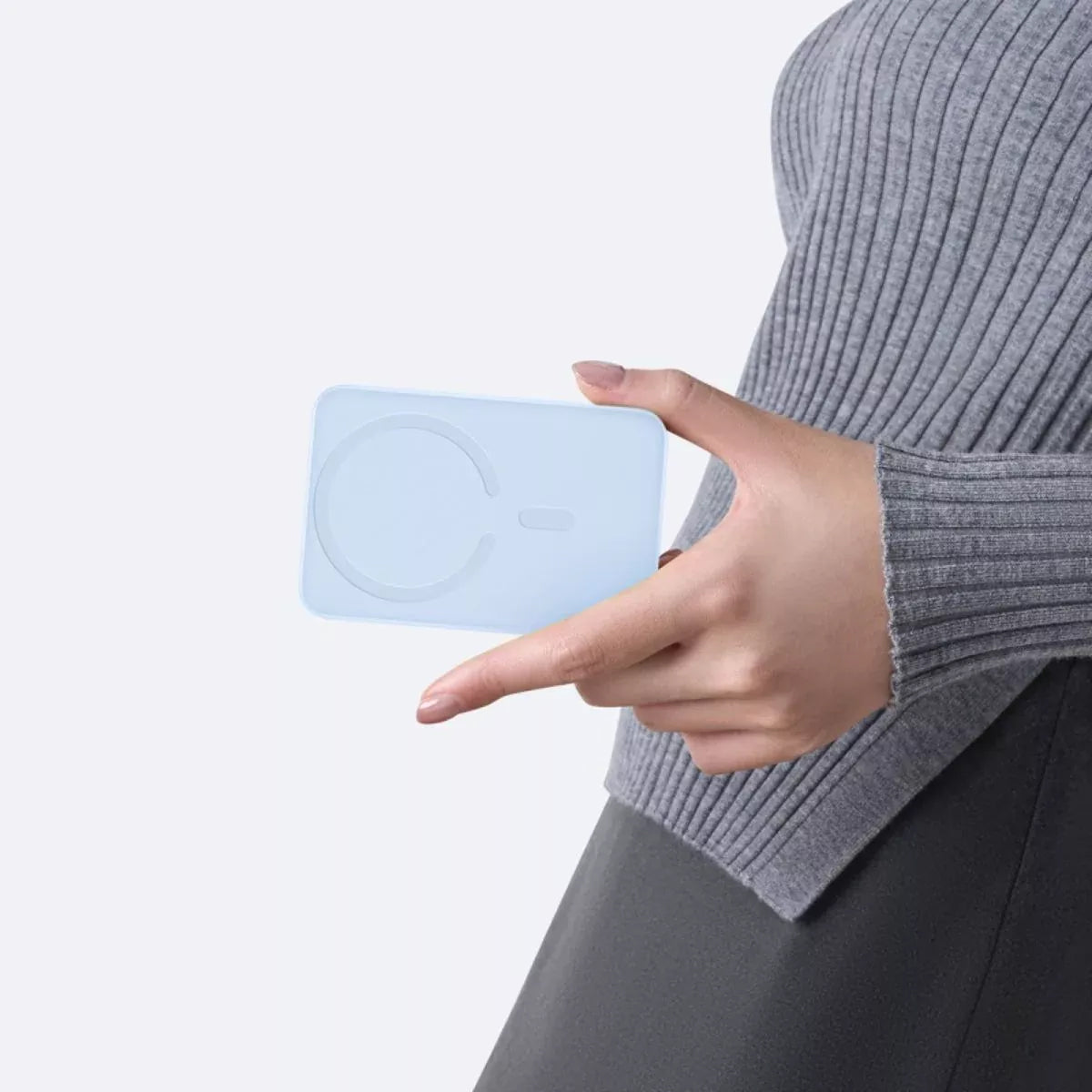 Bezdrátová externí baterie Baseus EnerFill FM11 Ultra-Mini, 10000mAh, 22,5W, PD + FQI, 1 x QI - 1 x USB-C, modrá P1008210E313-00