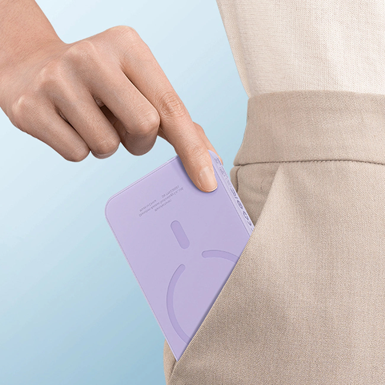 Externí bezdrátová baterie Baseus Magnetic Mini, 5000mAh, 20W, PD + FQI, 1 x QI - 1 x USB-C, Fialová P10022107513