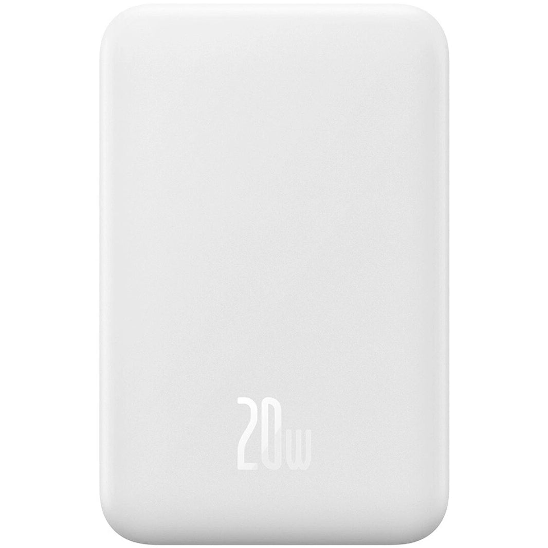 Bezdrátová externí baterie Baseus Magnetic Mini, 20000mAh, 20W, PD + FQI, 1 x QI - 1 x USB-C, bílá PPCX150002