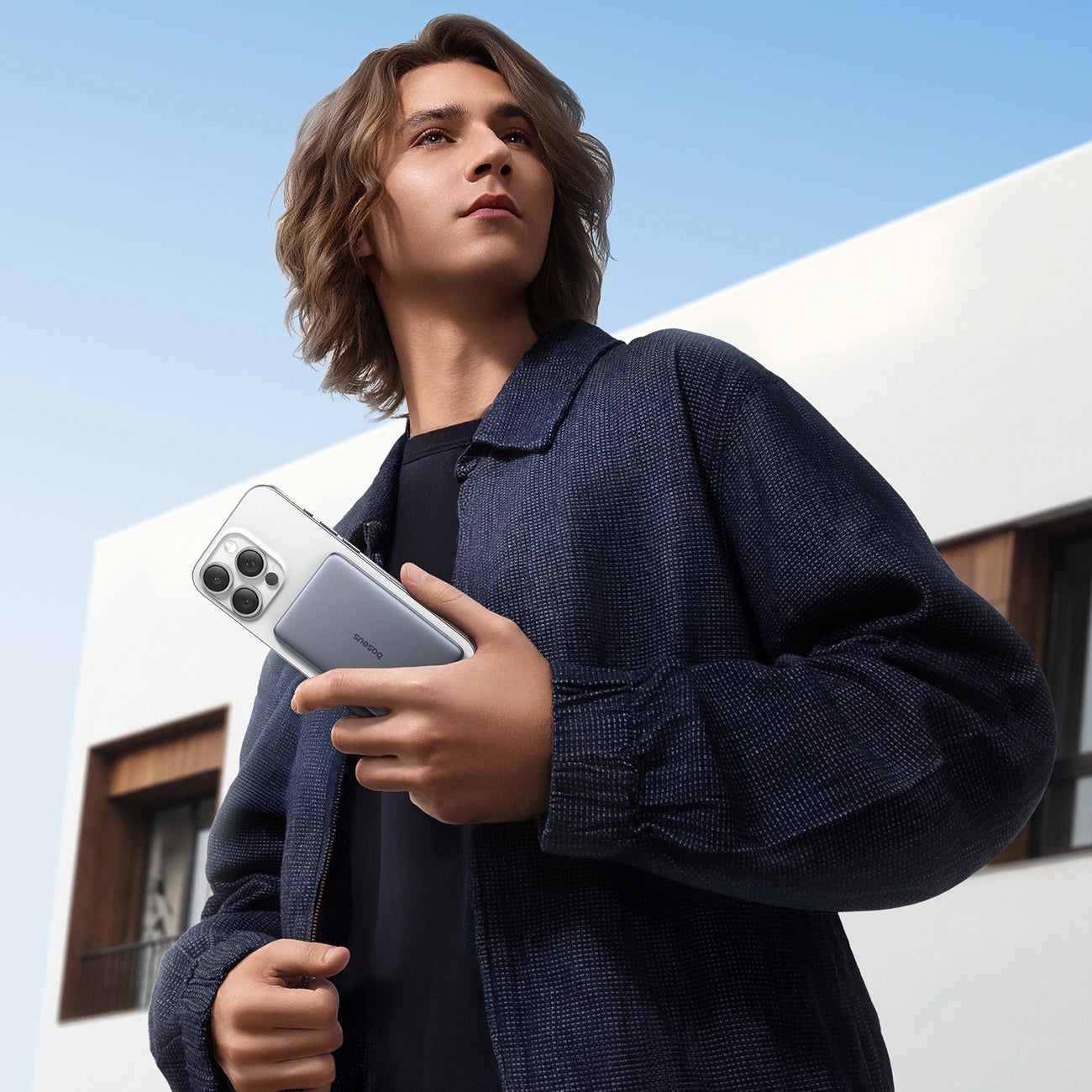 Bezdrátová externí baterie Baseus PicoGo AM41, 5000mAh, 20W, PD + FQI, 1 x QI - 1 x USB-C, šedá P1007680C813-00