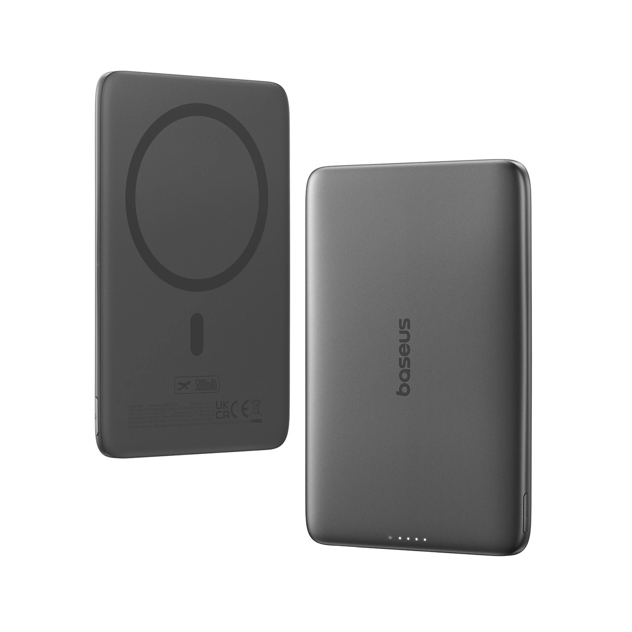 Bezdrátová externí baterie Baseus PicoGo AM41, 5000mAh, 20W, PD + FQI, 1 x QI - 1 x USB-C, Černá