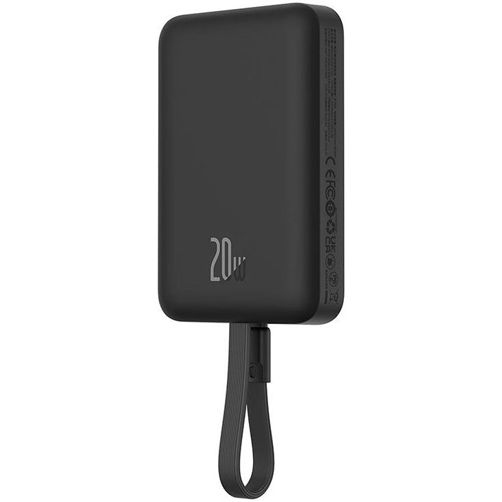 Externí bezdrátová baterie Baseus Magnetic Mini, 10000mAh, 20W, PD + FQI, 1 x Lightning - 1 x QI - 1 x USB-C, Černá P10022109113-00