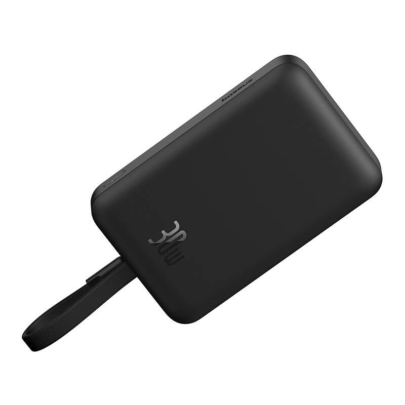Externí bezdrátová baterie Baseus Magnetic Mini, 10000mAh, 30W, PD + FQI, 1 x QI - 2 x USB-C, Černá P1002210B113-00