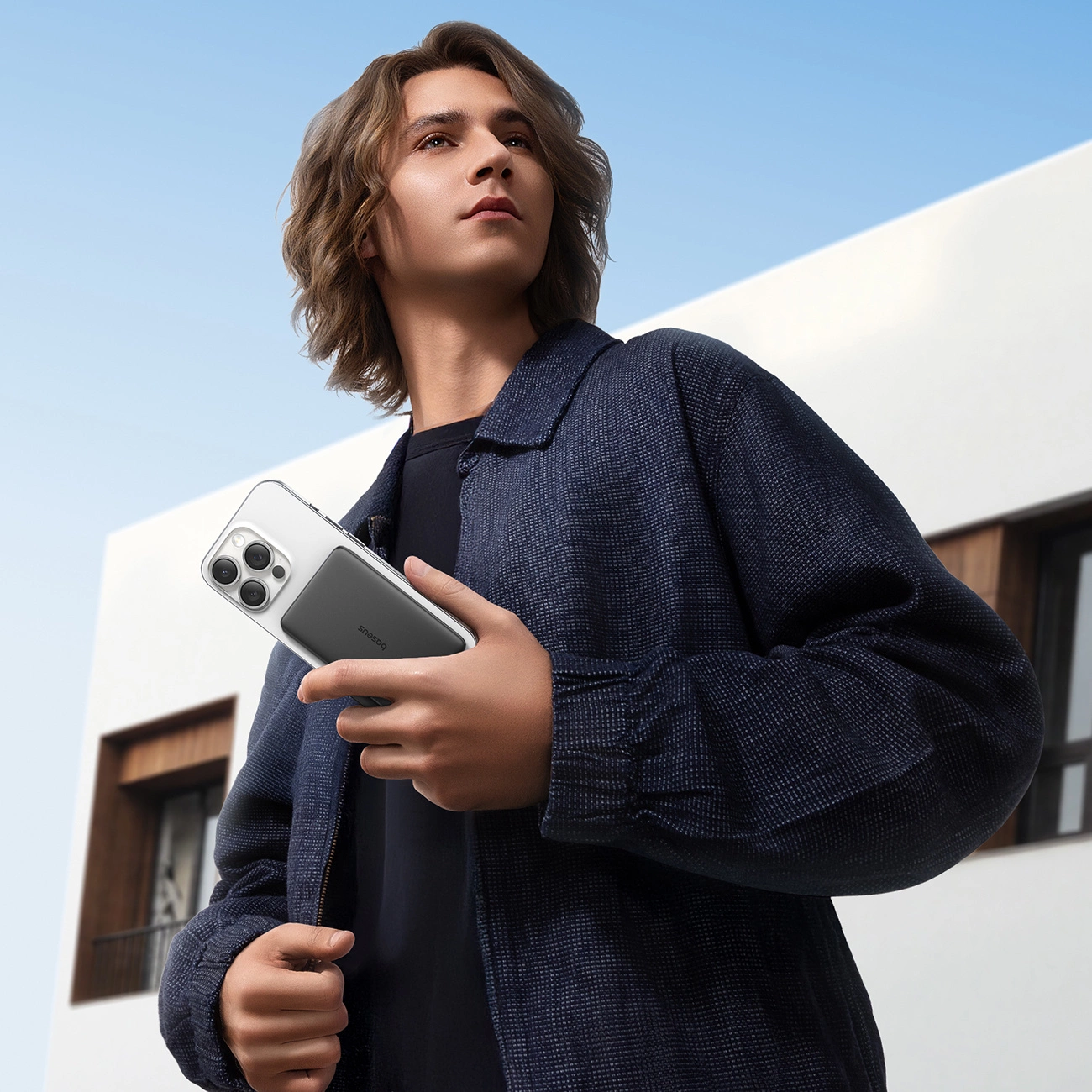 Bezdrátová externí baterie Baseus PicoGo AM41, 5000mAh, 20W, PD + FQI, 1 x QI - 1 x USB-C, Černá