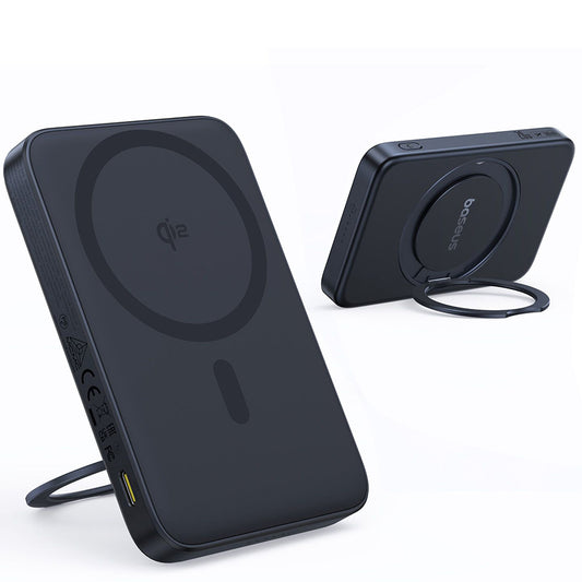 Bezdrátová externí baterie Baseus PicoGo, 5000mAh, 20W, PD + FQI, 1 x QI - 1 x USB-C, Černá P10076802123-00