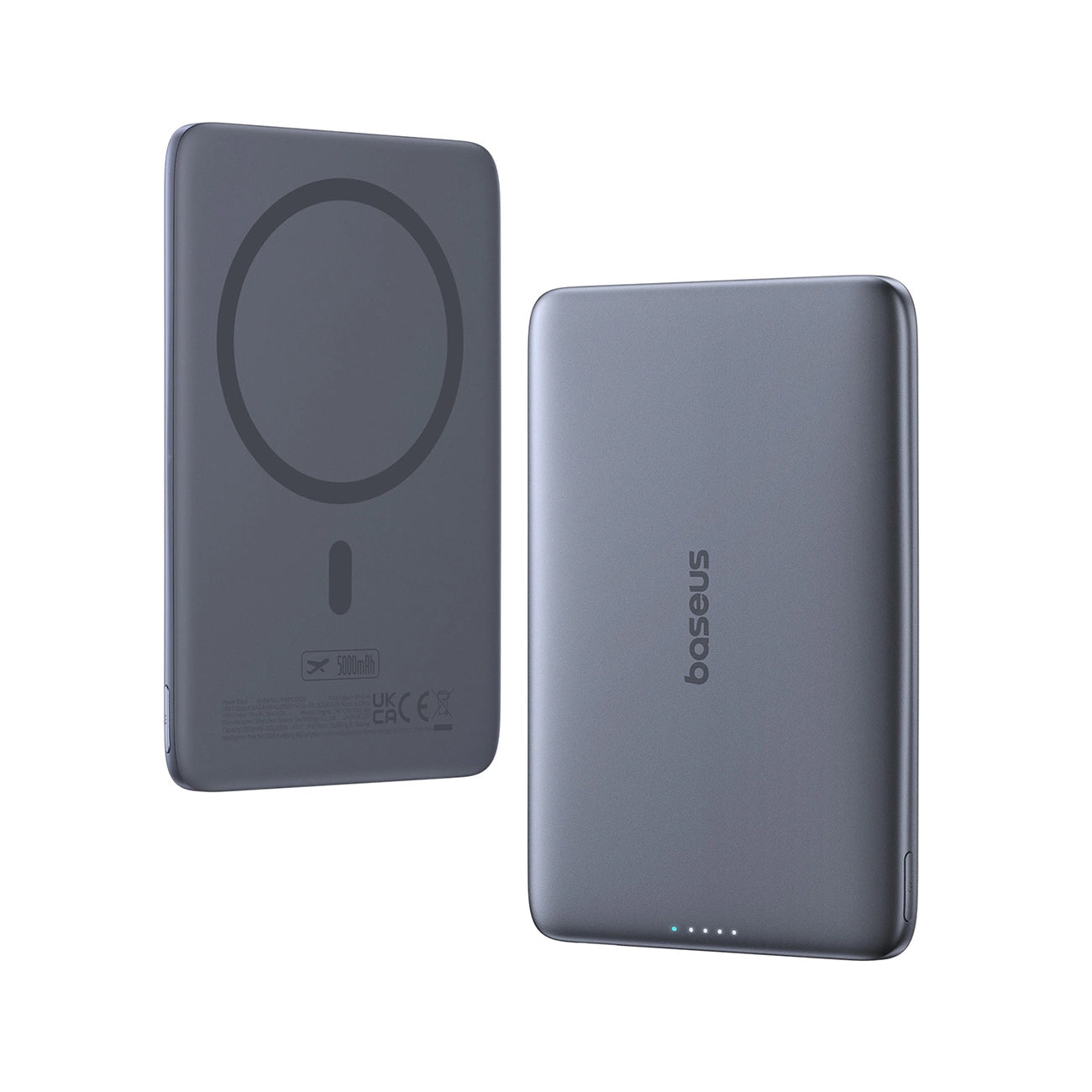 Bezdrátová externí baterie Baseus PicoGo AM41, 5000mAh, 20W, PD + FQI, 1 x QI - 1 x USB-C, šedá P1007680C813-00