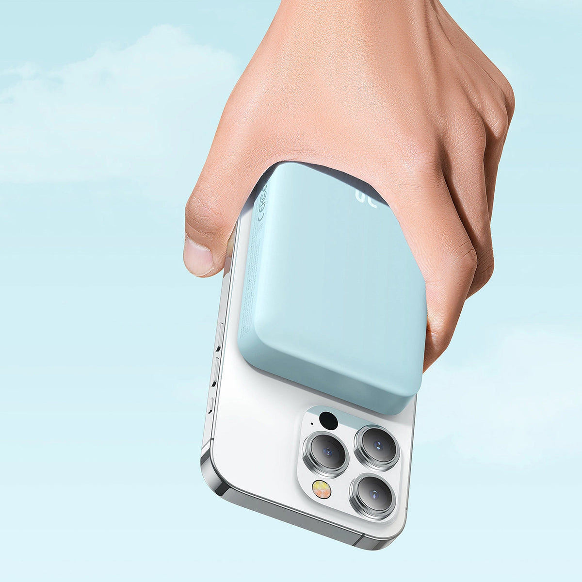 Externí bezdrátová baterie Baseus Magnetic Mini, 10000mAh, 30W, PD + FQI, 1 x QI - 1 x USB-C, Modrá PPCX110203