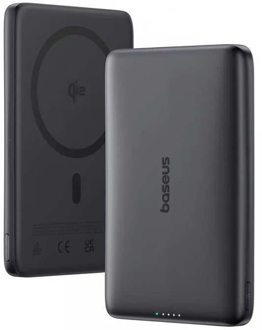 Bezdrátová externí baterie Baseus PicoGo AM41, 10000mAh, 27W, PD + FQI, 1 x QI - 1 x USB-C, Černá E0027201