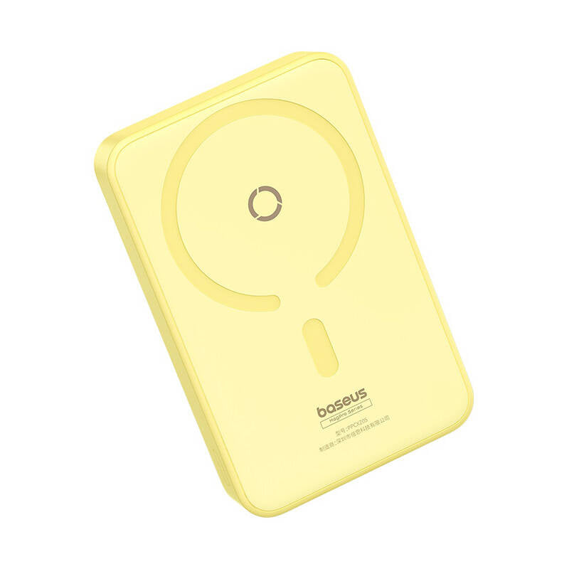 Bezdrátová externí baterie Baseus MagPro PPCXZ05, 5000mAh, 20W, PD + FQI, 1 x QI - 1 x USB-C, Žlutá P10064101Y23-00