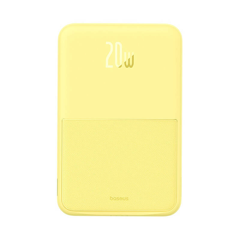Bezdrátová externí baterie Baseus MagPro PPCXZ05, 5000mAh, 20W, PD + FQI, 1 x QI - 1 x USB-C, Žlutá P10064101Y23-00