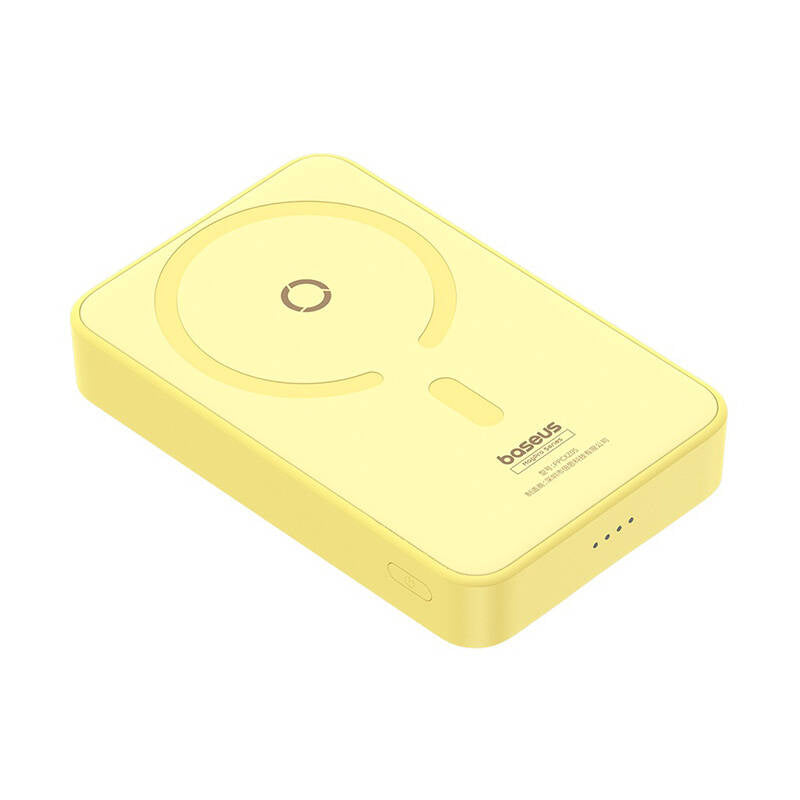 Bezdrátová externí baterie Baseus MagPro PPCXZ05, 5000mAh, 20W, PD + FQI, 1 x QI - 1 x USB-C, Žlutá P10064101Y23-00