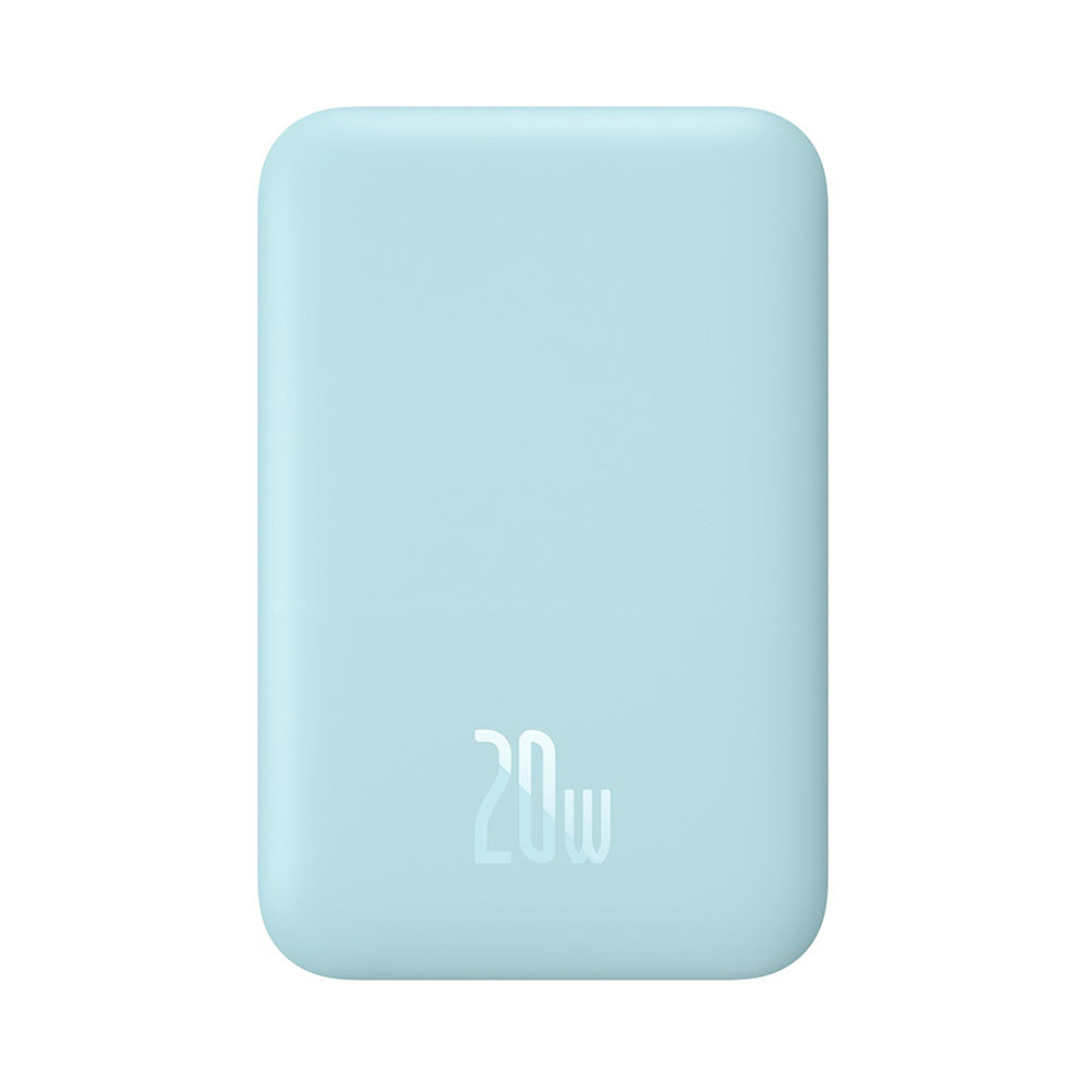 Bezdrátová externí baterie Baseus Mini Air, 6000mAh, 20W, PD + FQI, 1 x QI - 1 x USB-C, Modrá P10059002313-00
