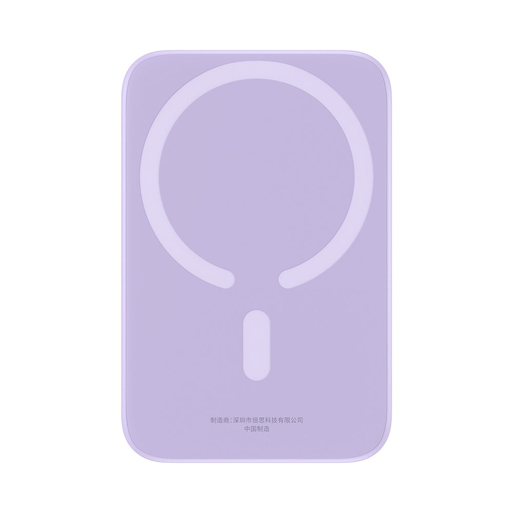 Externí bezdrátová baterie Baseus Mini Air, 6000mAh, 20W, PD + FQI, 1 x QI - 1 x USB-C, Fialová P10059002513-00