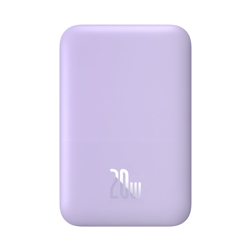 Externí bezdrátová baterie Baseus Mini Air, 6000mAh, 20W, PD + FQI, 1 x QI - 1 x USB-C, Fialová P10059002513-00
