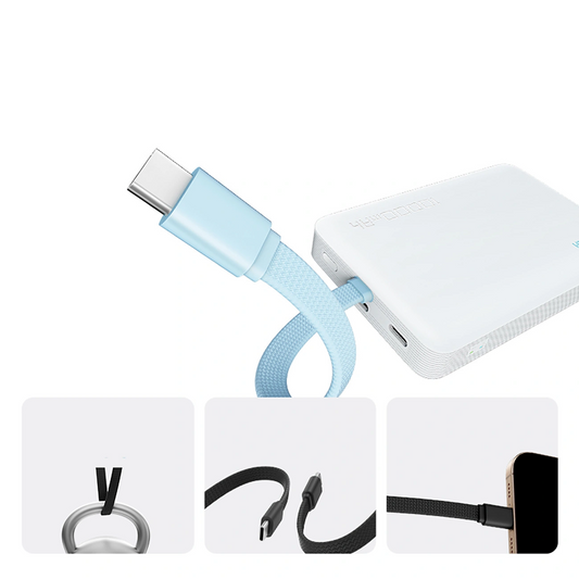 Bezdrátová externí baterie Cuktech CP132ML, 10000mAh, 22,5W, PD + QI, 2 x USB-C, bílá