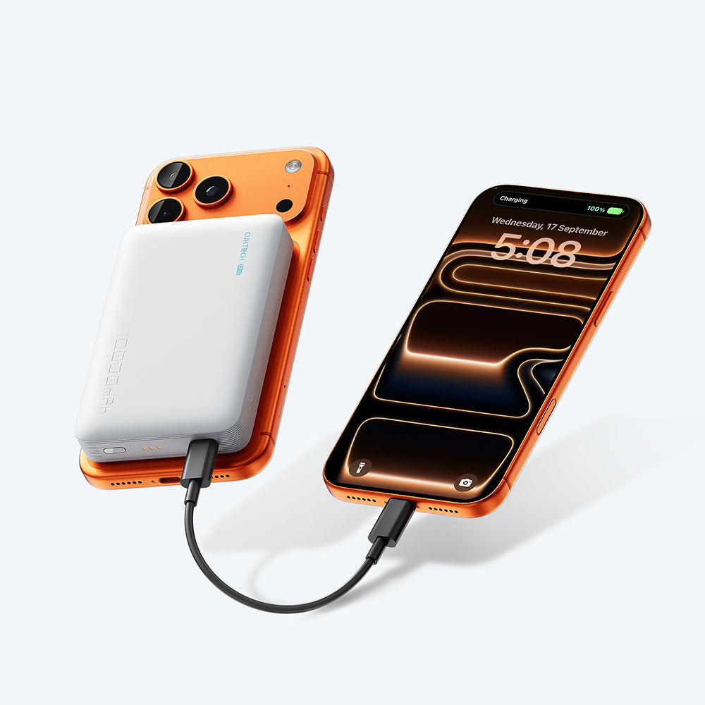 Bezdrátová externí baterie Cuktech WPB100N, 10000mAh, 20W, PD + FQI, 1 x QI - 1 x USB-C, bílá CKWPB100NGLGR