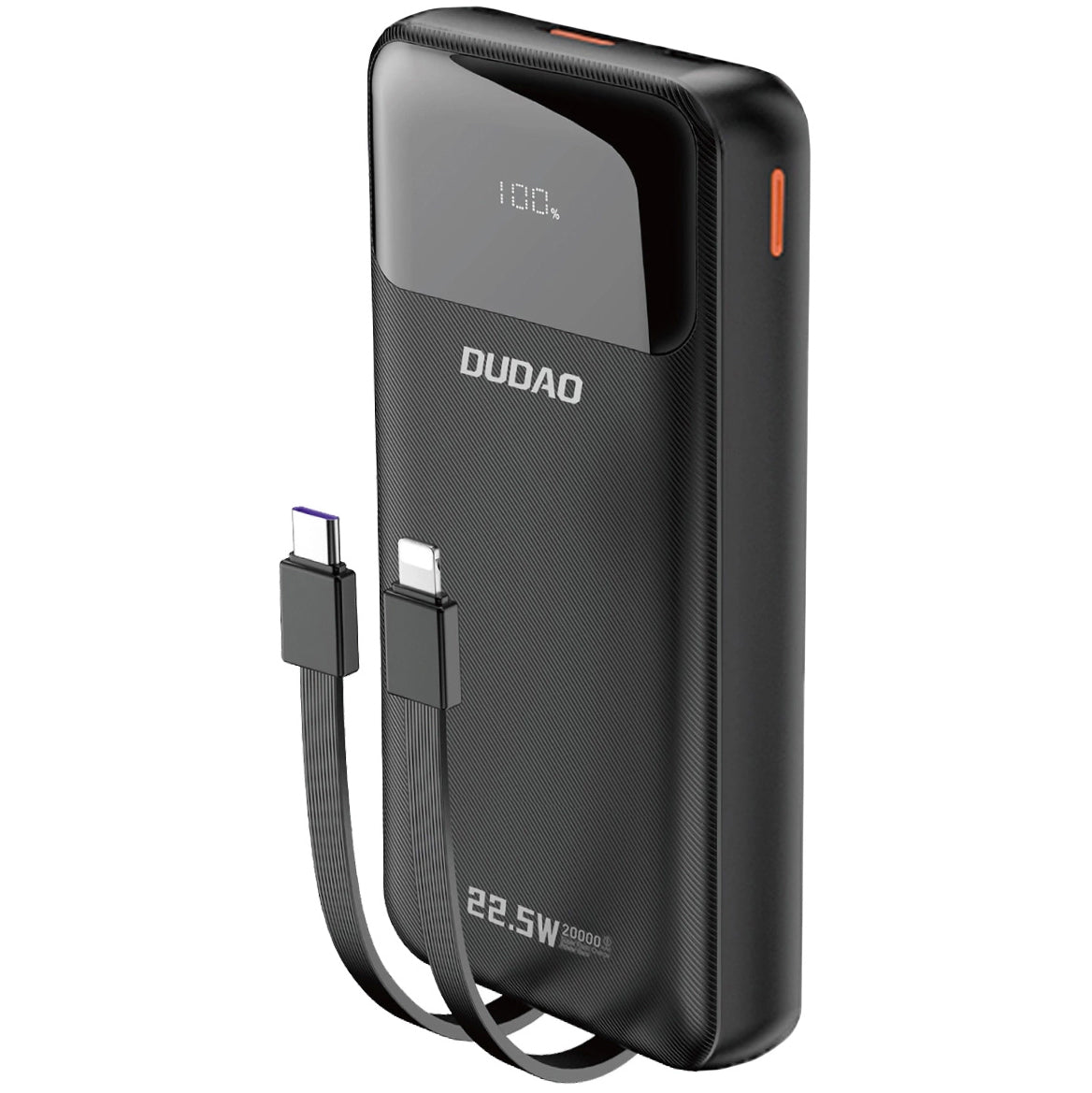Externí baterie Dudao K15Pro, 20000mAh, 22.5W, QC + PD, 1 x Lightning - 1 x USB-A - 2 x USB-C, Černá