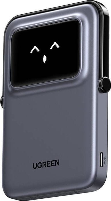 Externí bezdrátová baterie UGREEN PB571 Uno, 5000mAh, 20W, PD + FQI, 1 x QI - 1 x USB-C, šedá