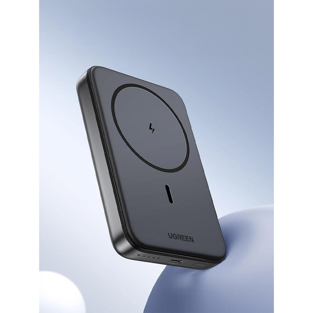 Bezdrátová externí baterie UGREEN PB561, 10000mAh, 20W, PD + FQI, 1 x QI - 1 x USB-C, Černá