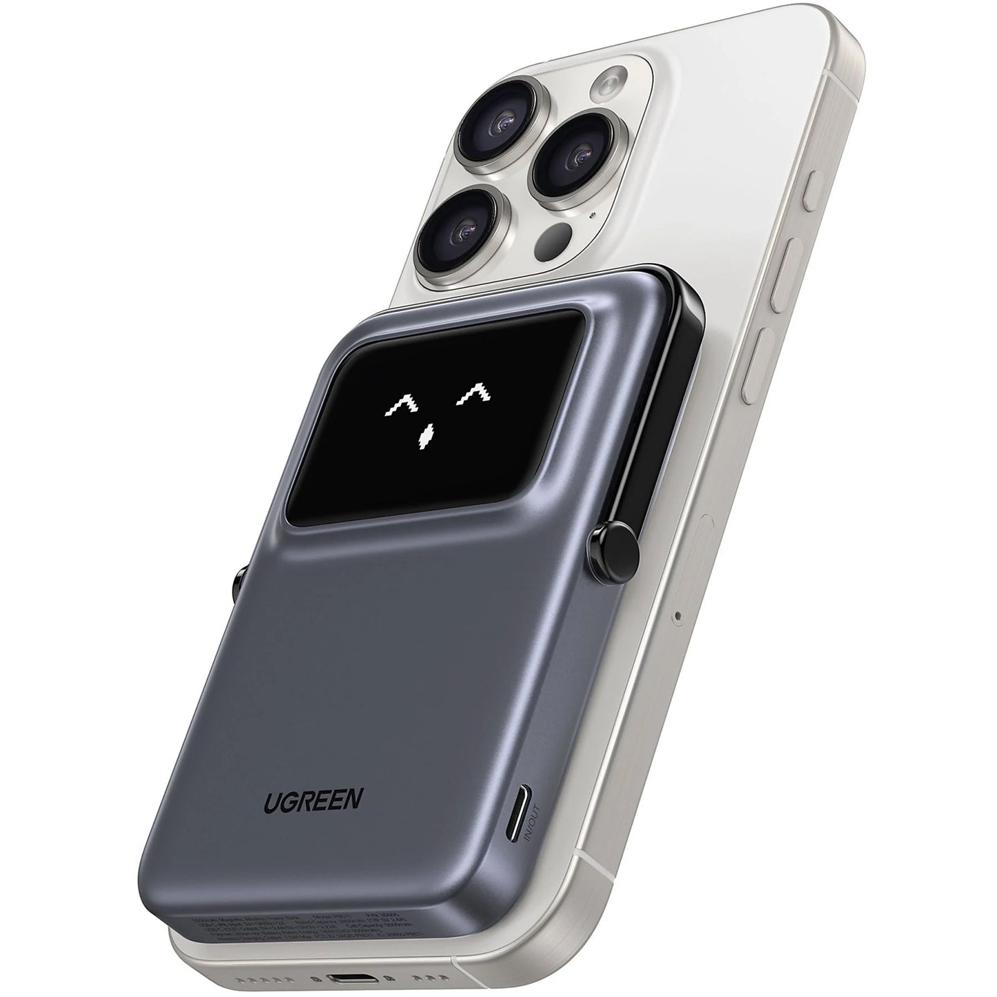 Externí bezdrátová baterie UGREEN PB571 Uno, 5000mAh, 20W, PD + FQI, 1 x QI - 1 x USB-C, šedá