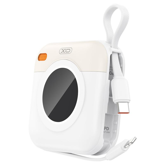 Externí baterie XO Design PR258, 10000mAh, 20W, QC + PD, 1 x Lightning - 1 x USB-C, béžová