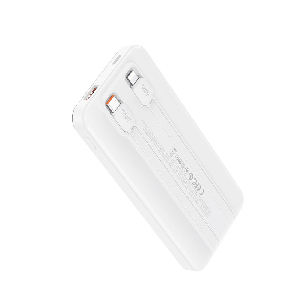 Externí baterie XO Design PR248, 10000mAh, 22.5W, QC + PD, 1 x Lightning - 1 x USB-A - 2 x USB-C, Bílá