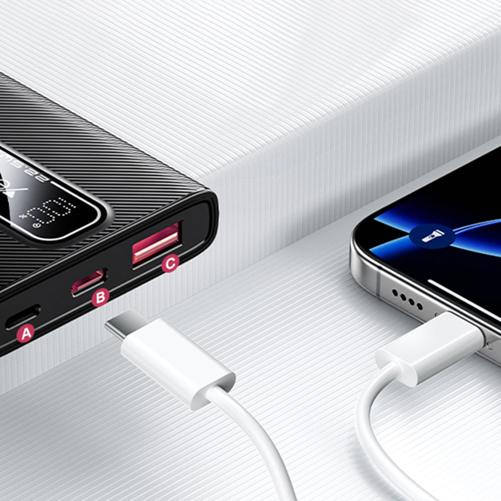 Externí baterie Yesido YP92, 5000mAh, 22.5W, QC + PD, 1 x USB-A - 1 x USB-C, Černá