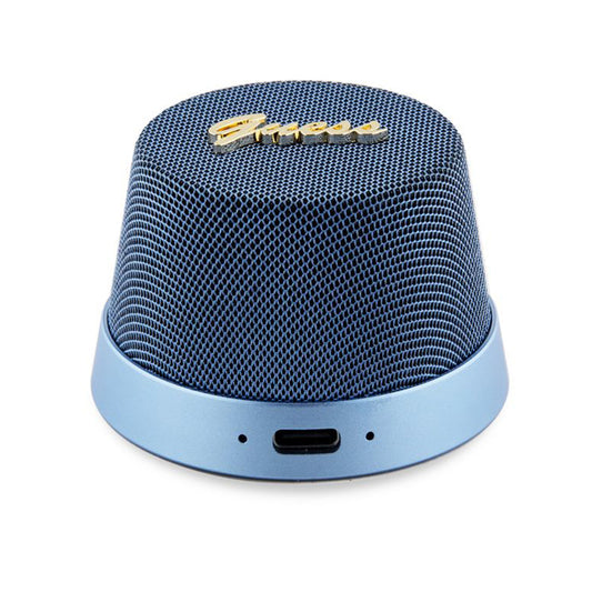 Přenosný Bluetooth reproduktor Guess Stand Magnetic Script Metal, 3W, Modrý