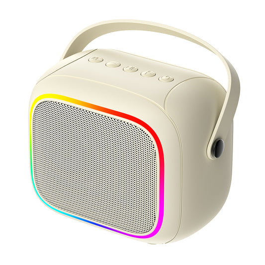 Přenosný Bluetooth reproduktor HAVIT SK818BT Karaoke, 5W, RGB, voděodolný, béžový