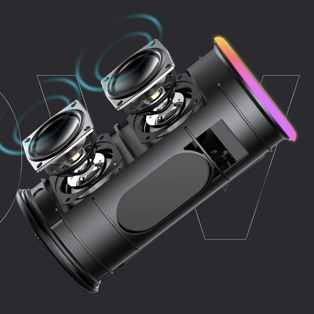 Přenosný Bluetooth reproduktor HAVIT SK833BT, 2 x 10W, RGB, voděodolný, černý