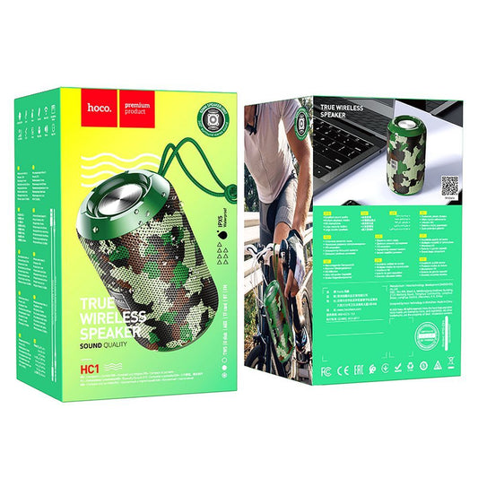 Přenosný Bluetooth reproduktor HOCO HC1, 5W, TWS, voděodolný, maskovací vzor