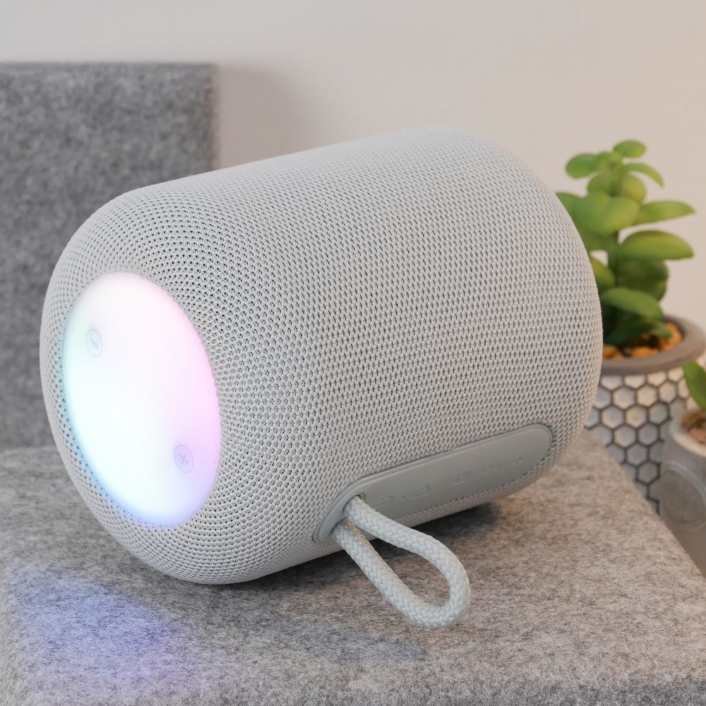 Přenosný Bluetooth reproduktor HOCO HC30, 5W, TWS, RGB, šedý