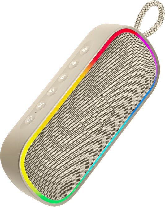 Přenosný Bluetooth reproduktor Monster S150 Plus, 40W, TWS, RGB, vodotěsný, světle krémový