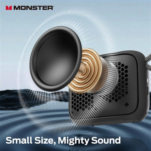 Přenosný Bluetooth reproduktor Monster S520, 5W, TWS, RGB, vodotěsný, černý