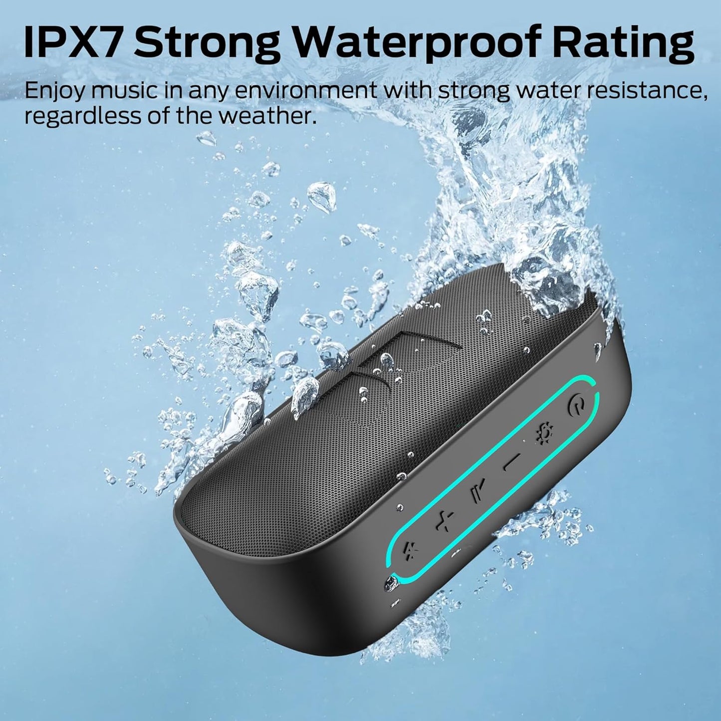 Přenosný Bluetooth reproduktor Monster S150, 14W, TWS, RGB, vodotěsný, černý