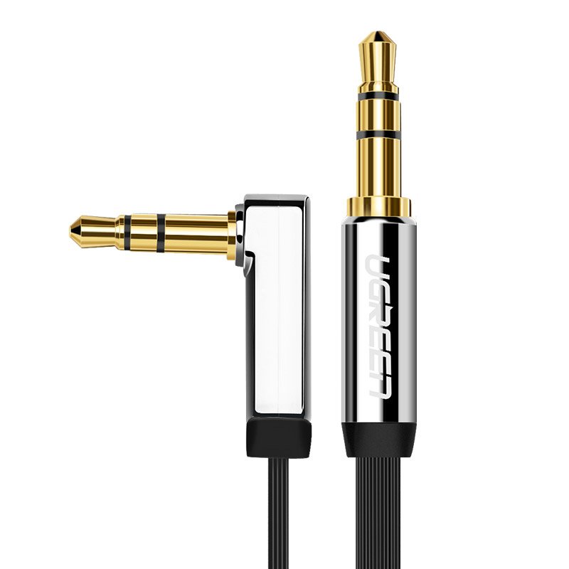 Audio kabel 3.5mm - 3.5mm UGREEN AV112 Angled, 1m, černý