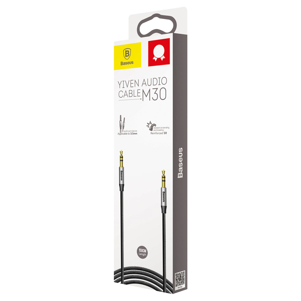 Audio kabel 3.5mm - 3.5mm Baseus Yiven M30, 1.5m, Černý CAM30-CS1