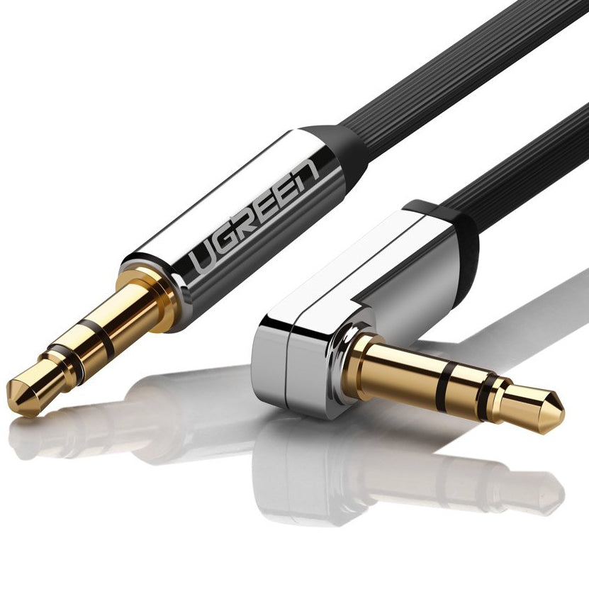 Audio kabel 3.5mm - 3.5mm UGREEN AV112 Angled, 1m, černý