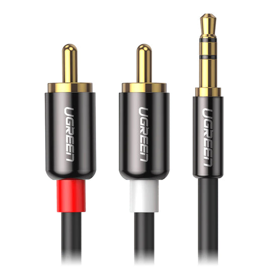 Audio kabel 3,5 mm - 2 x RCA UGREEN AV116, 3 m, šedý