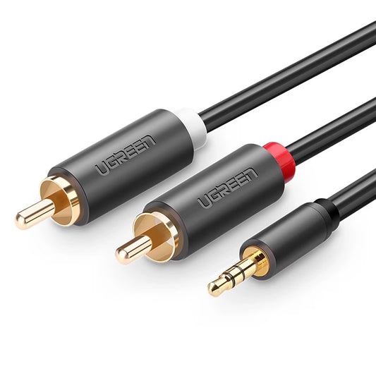 Audio kabel 3,5 mm - 2 x RCA UGREEN AV102, 3 m, černý