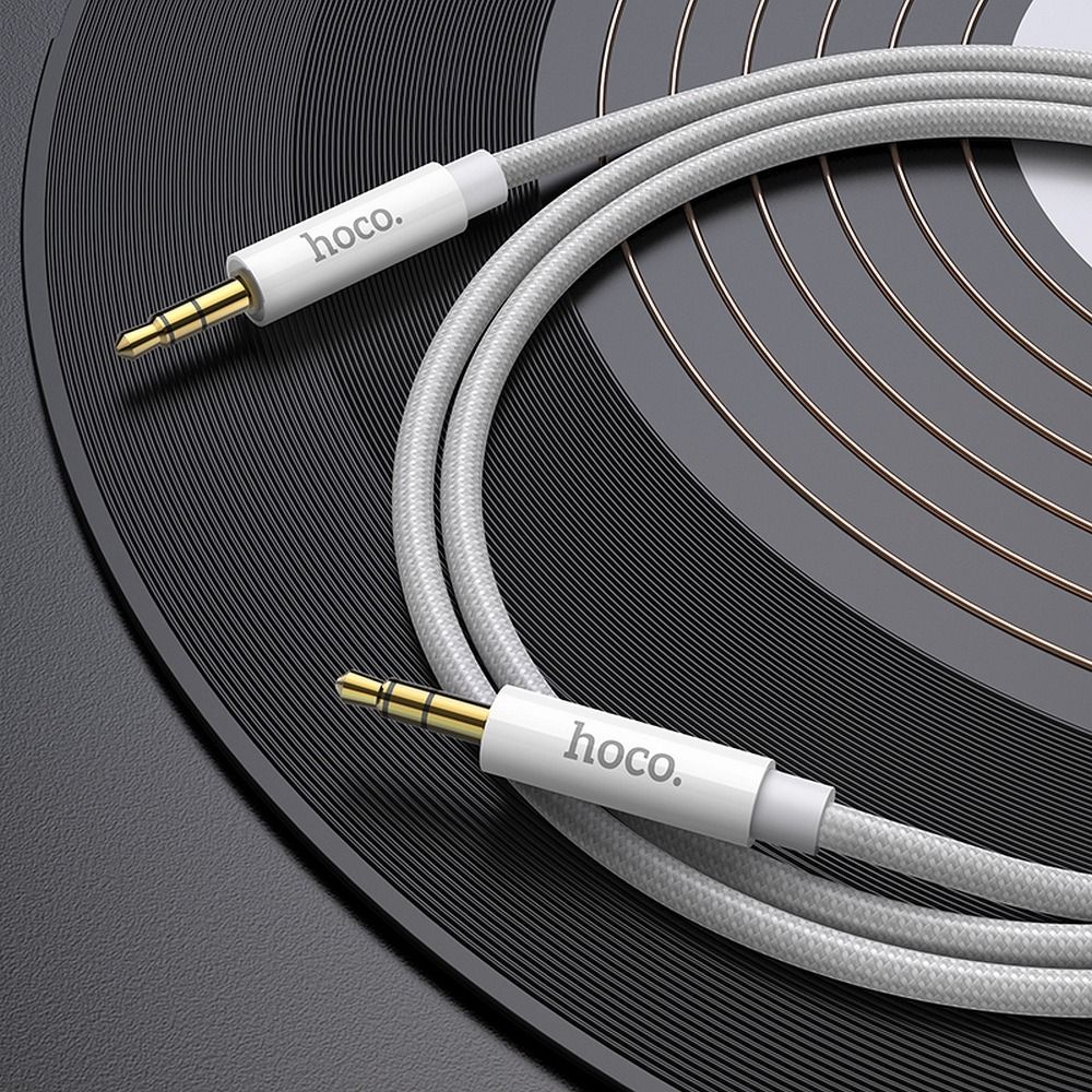 Audio kabel 3.5mm - 3.5mm HOCO UPA19, 1m, Stříbrný