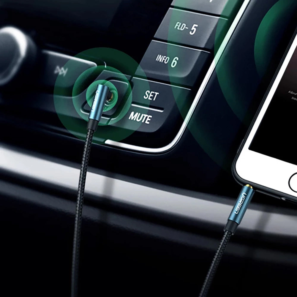 Audio kabel 3.5mm - 3.5mm UGREEN AV112 Angled, 1m, Modrý